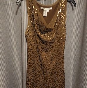Max Studio gold cocktail dress
